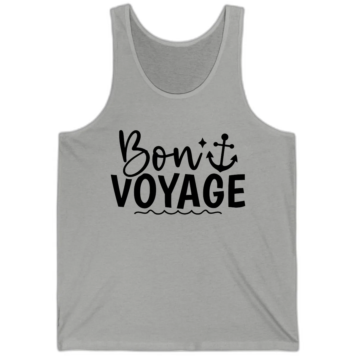 Bon Voyage Anchor And Waves Tank in Athletic Heather