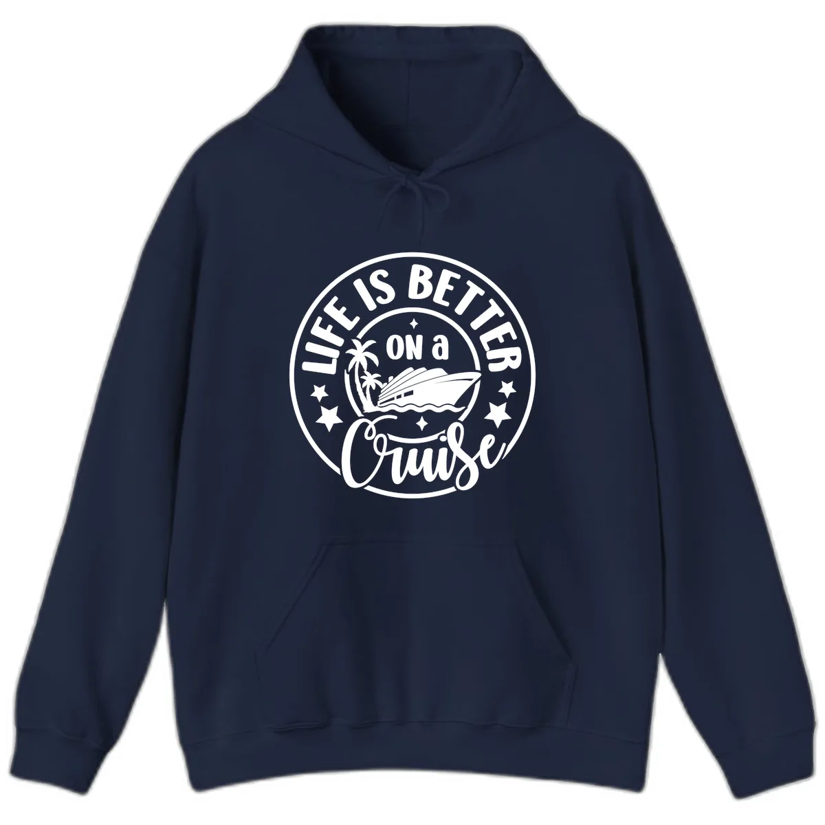 Life Is Better On A Cruise Badge Hoodie in Navy