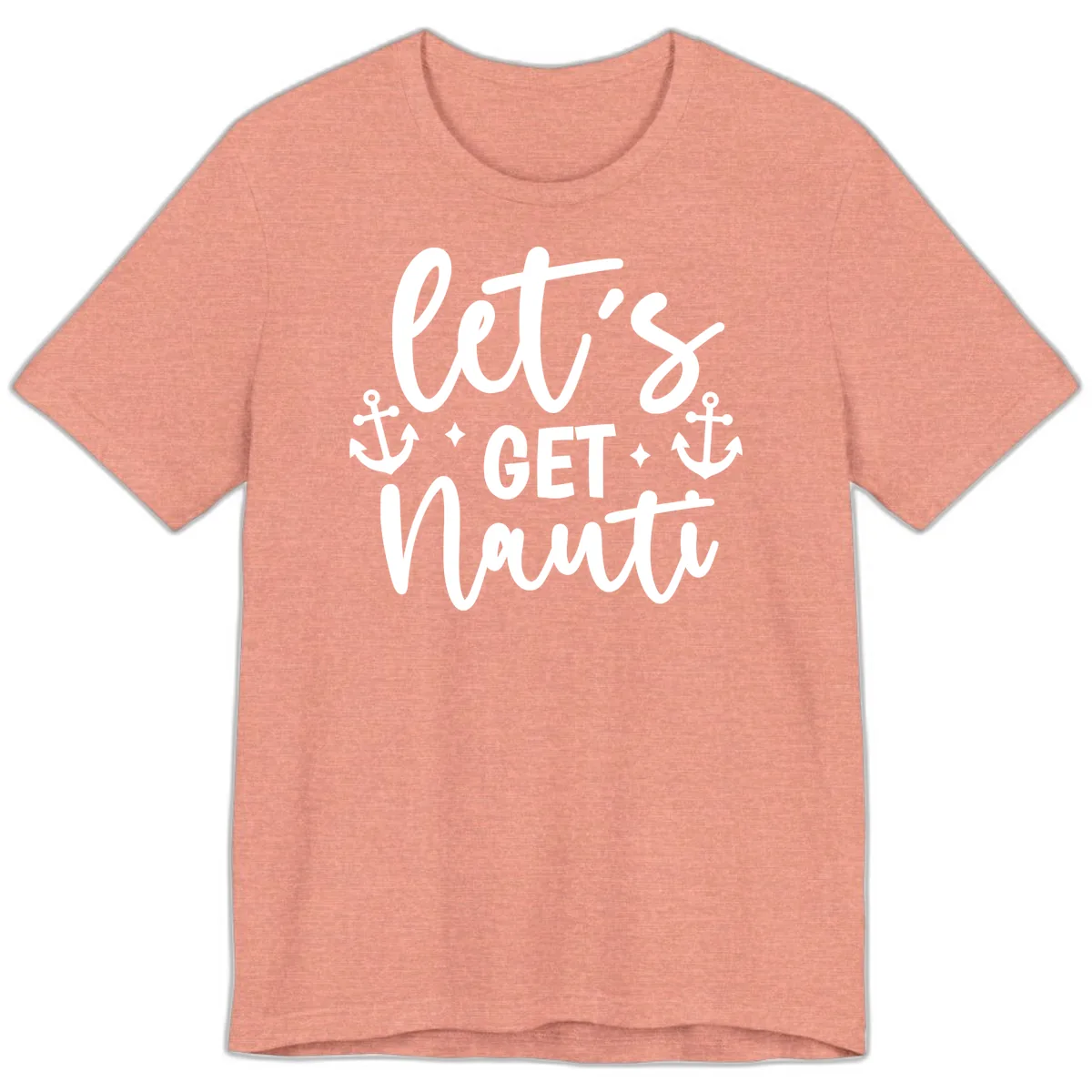Let's Get Nauti Cruise Design Premium T-Shirt in Heather Sunset