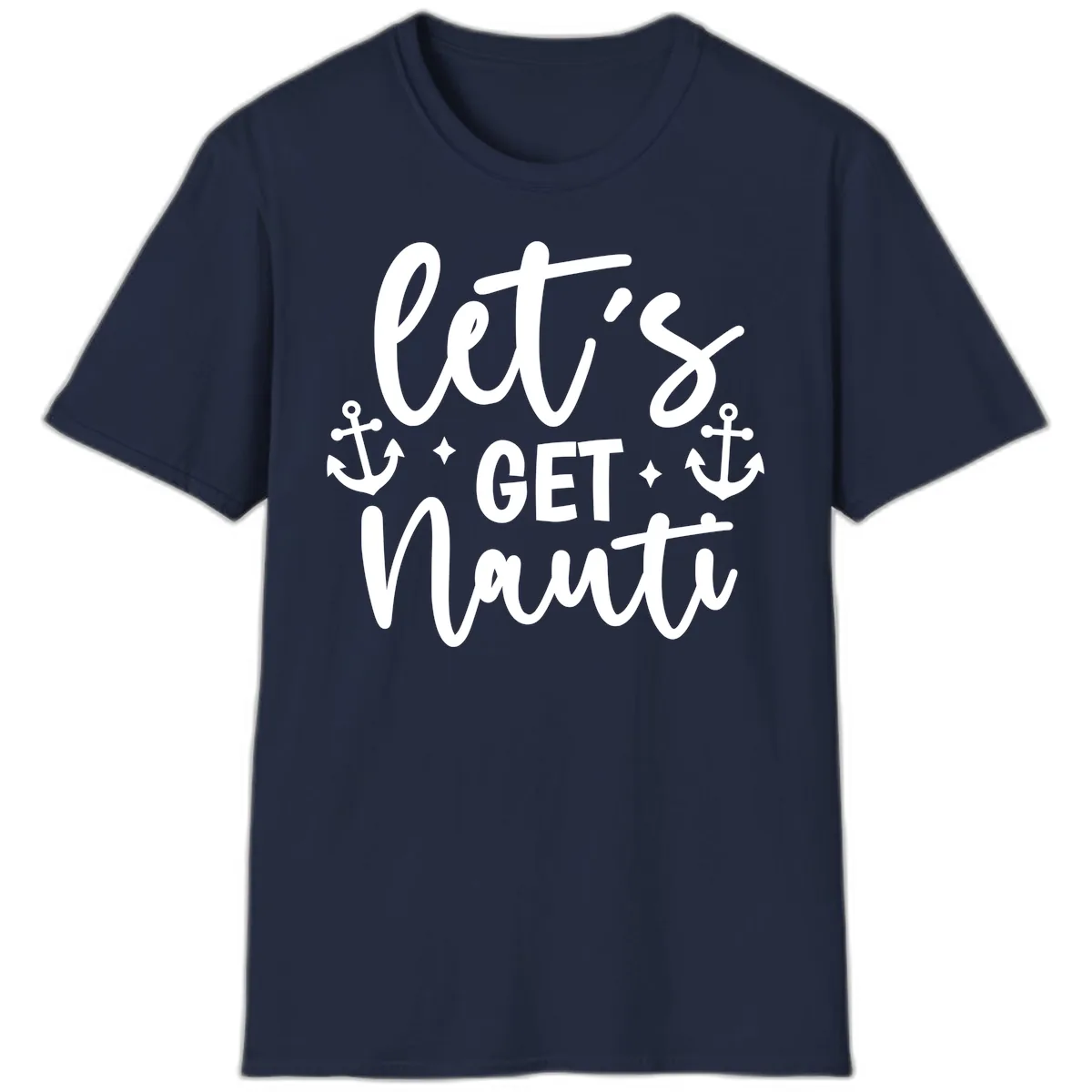 Let's Get Nauti Cruise Design T-Shirt in Navy