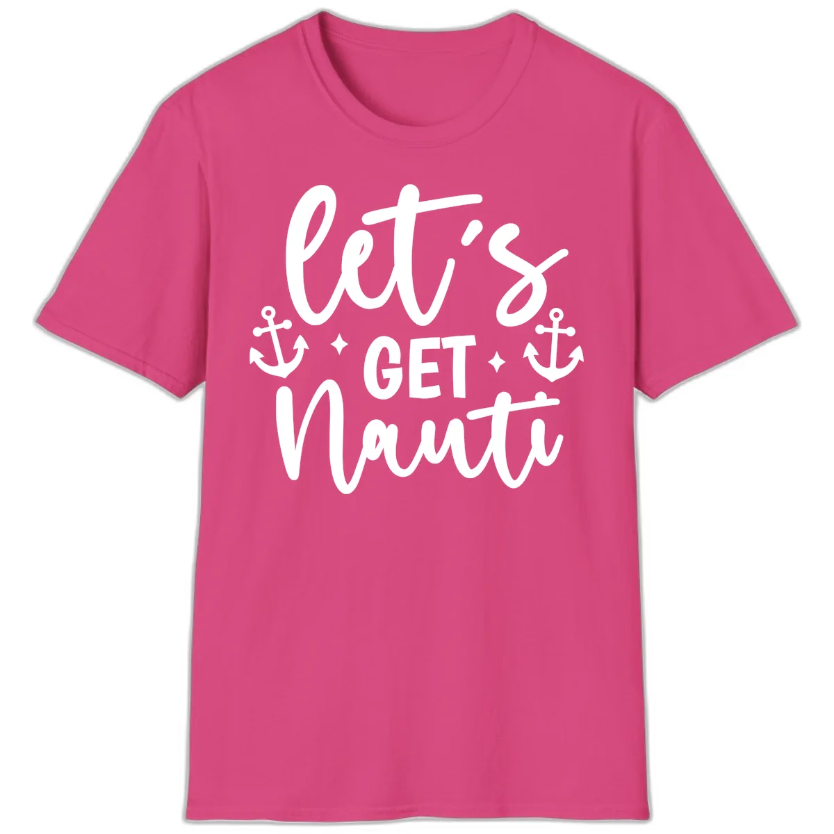 Let's Get Nauti Cruise Design T-Shirt in Heliconia