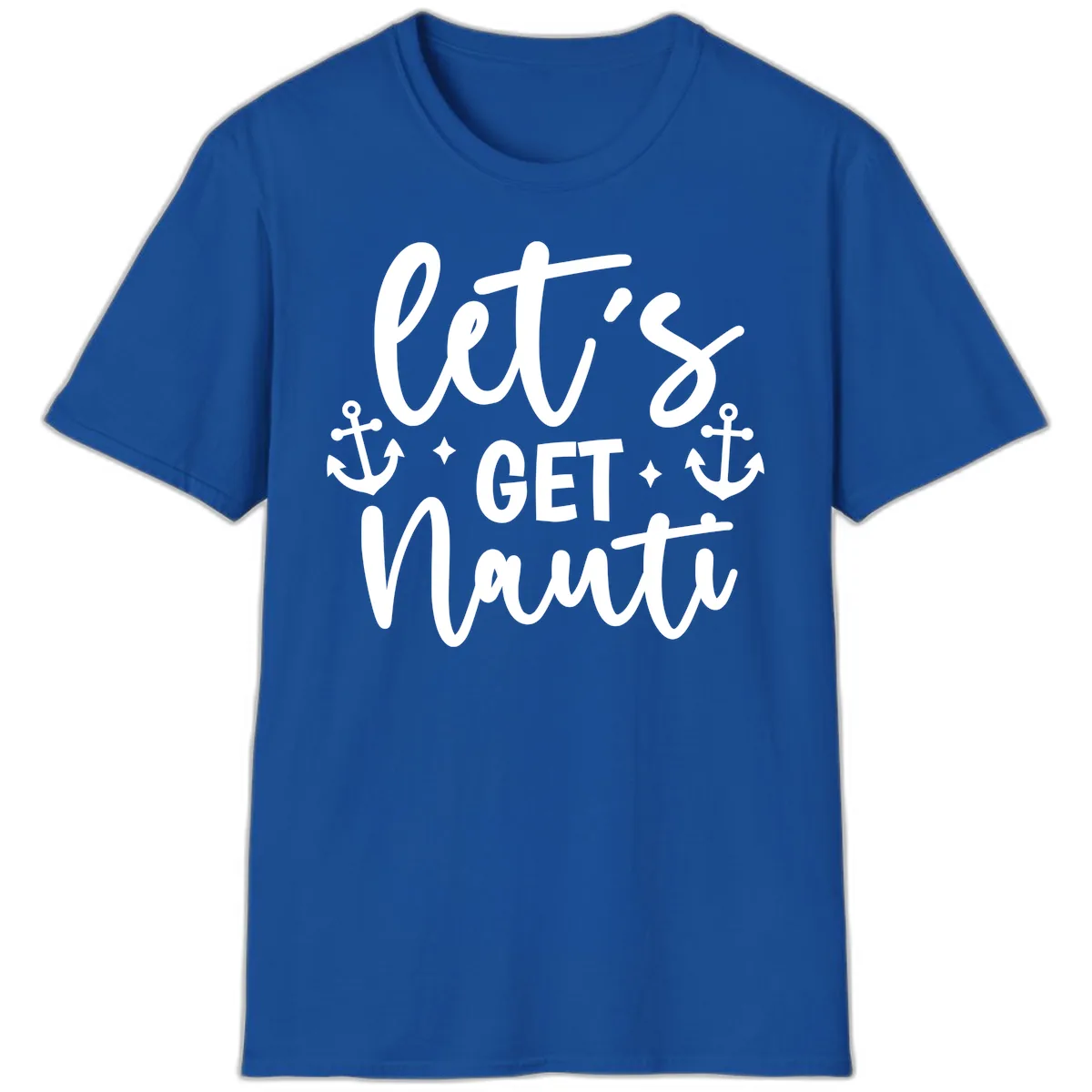 Let's Get Nauti Cruise Design T-Shirt in Royal
