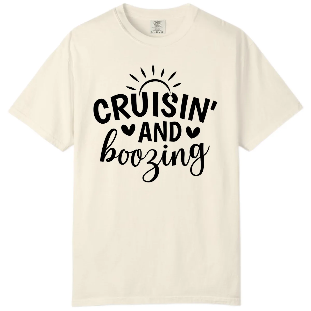 Cruisin And Boozing Sun Design Comfort Color in Ivory