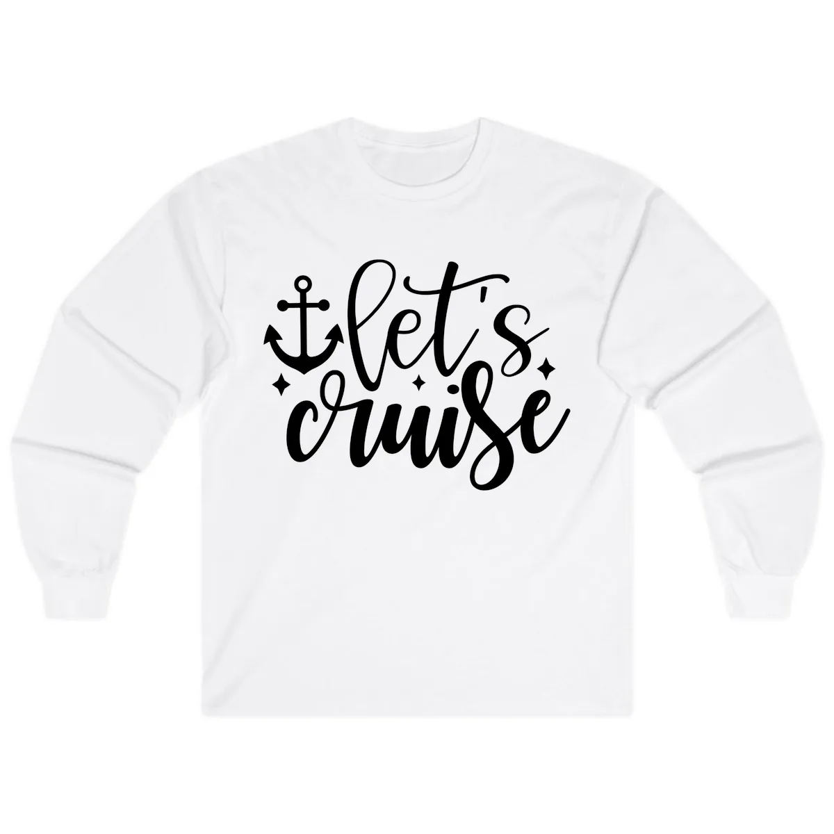 Let's Cruise Anchor Design Long Sleeve in White