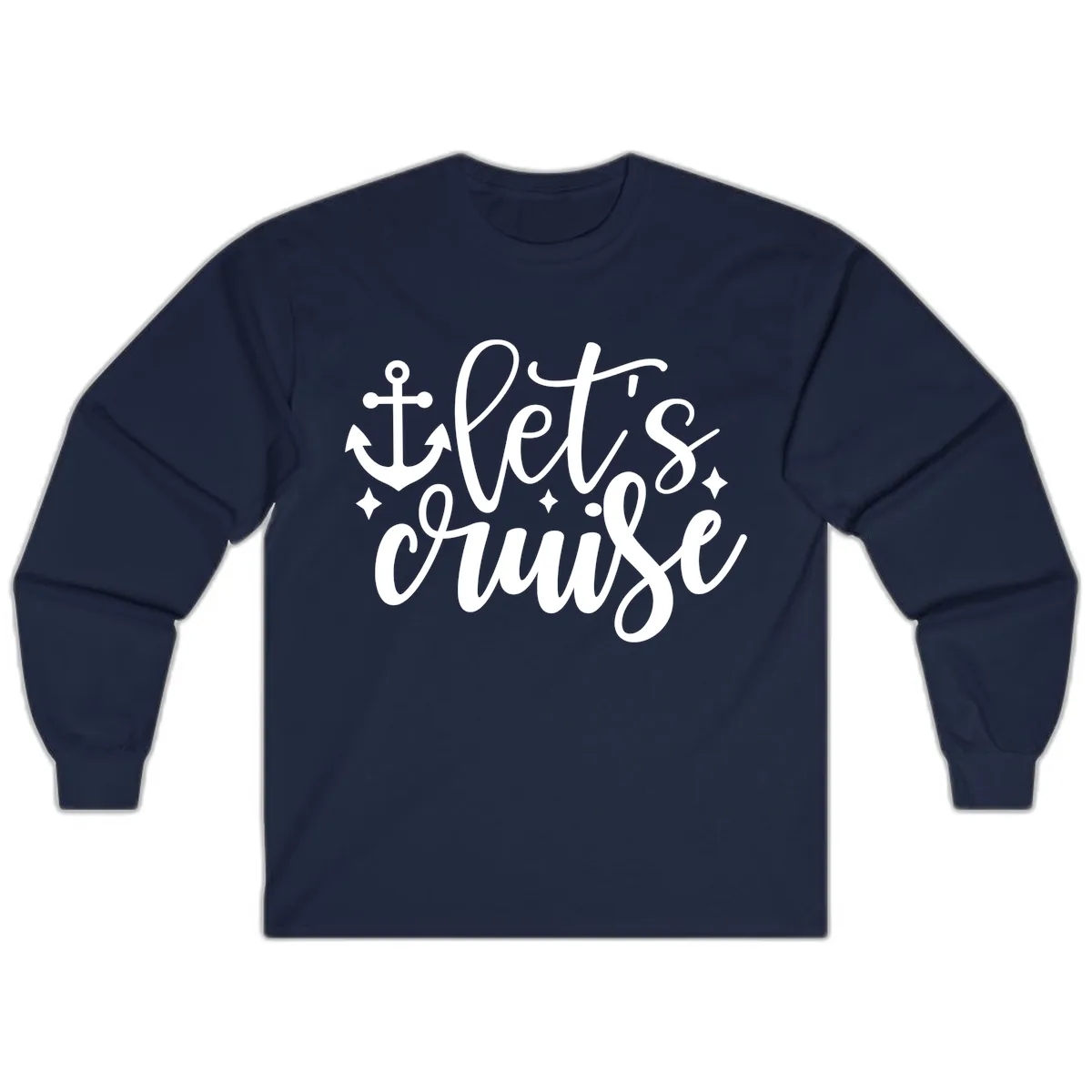 Let's Cruise Anchor Design Long Sleeve in Navy