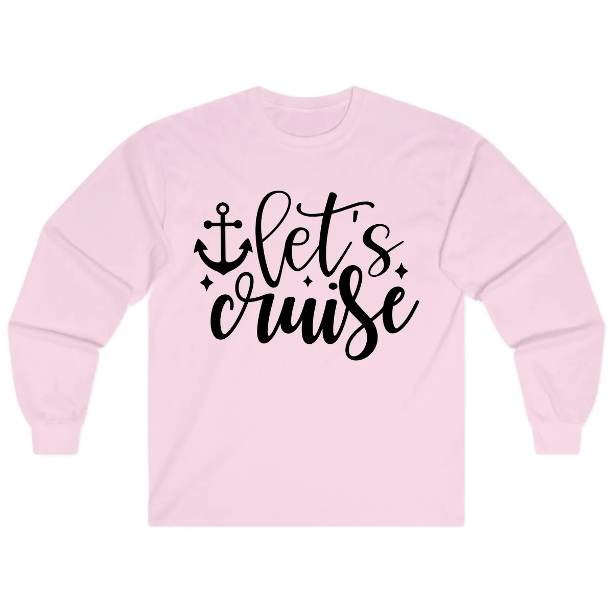Let's Cruise Anchor Design Long Sleeve in Light Pink