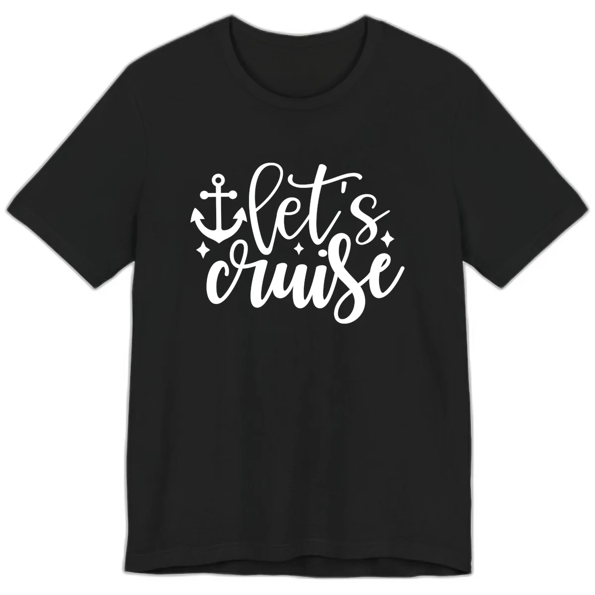 Let's Cruise Anchor Design Premium T-Shirt in Black