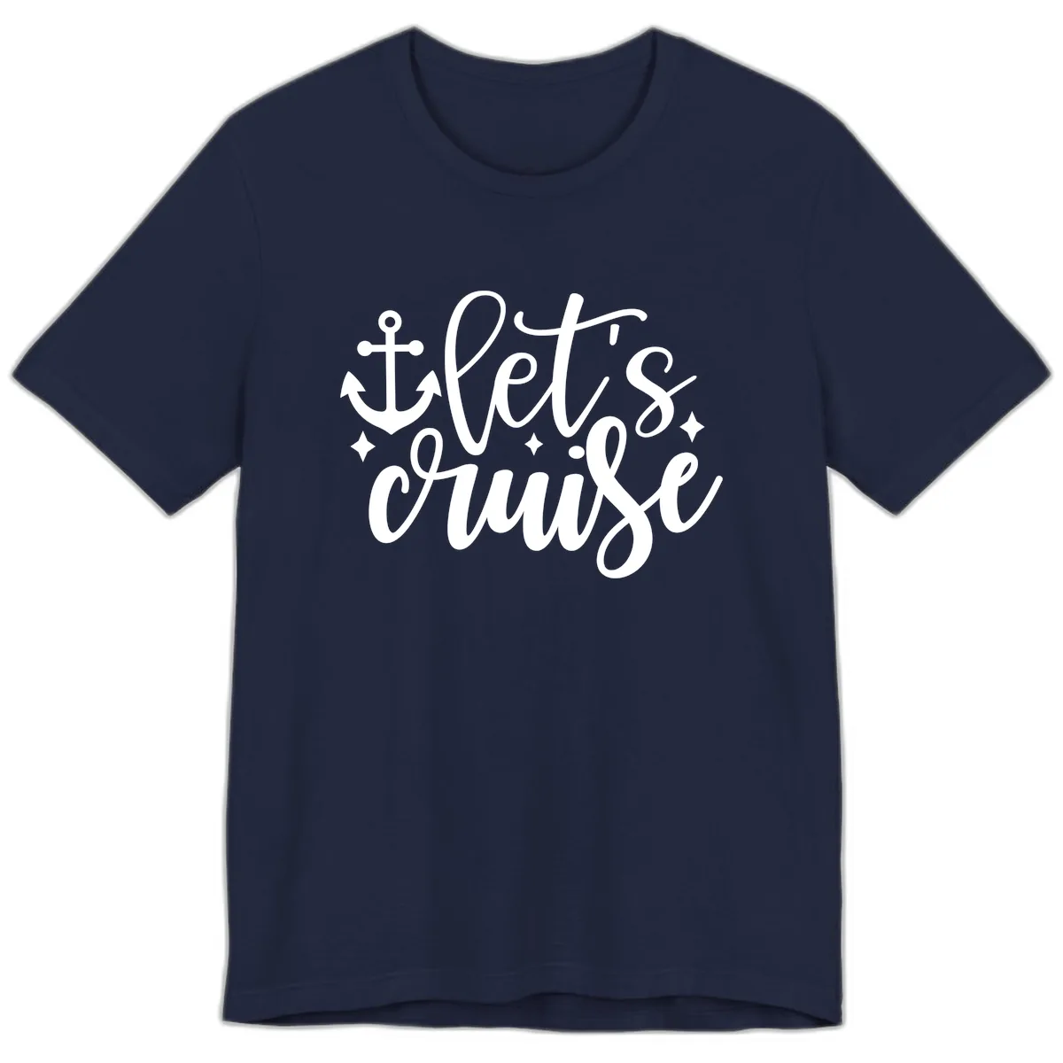 Let's Cruise Anchor Design Premium T-Shirt in Navy