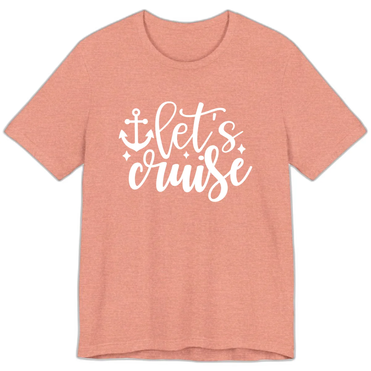 Let's Cruise Anchor Design Premium T-Shirt in Heather Sunset