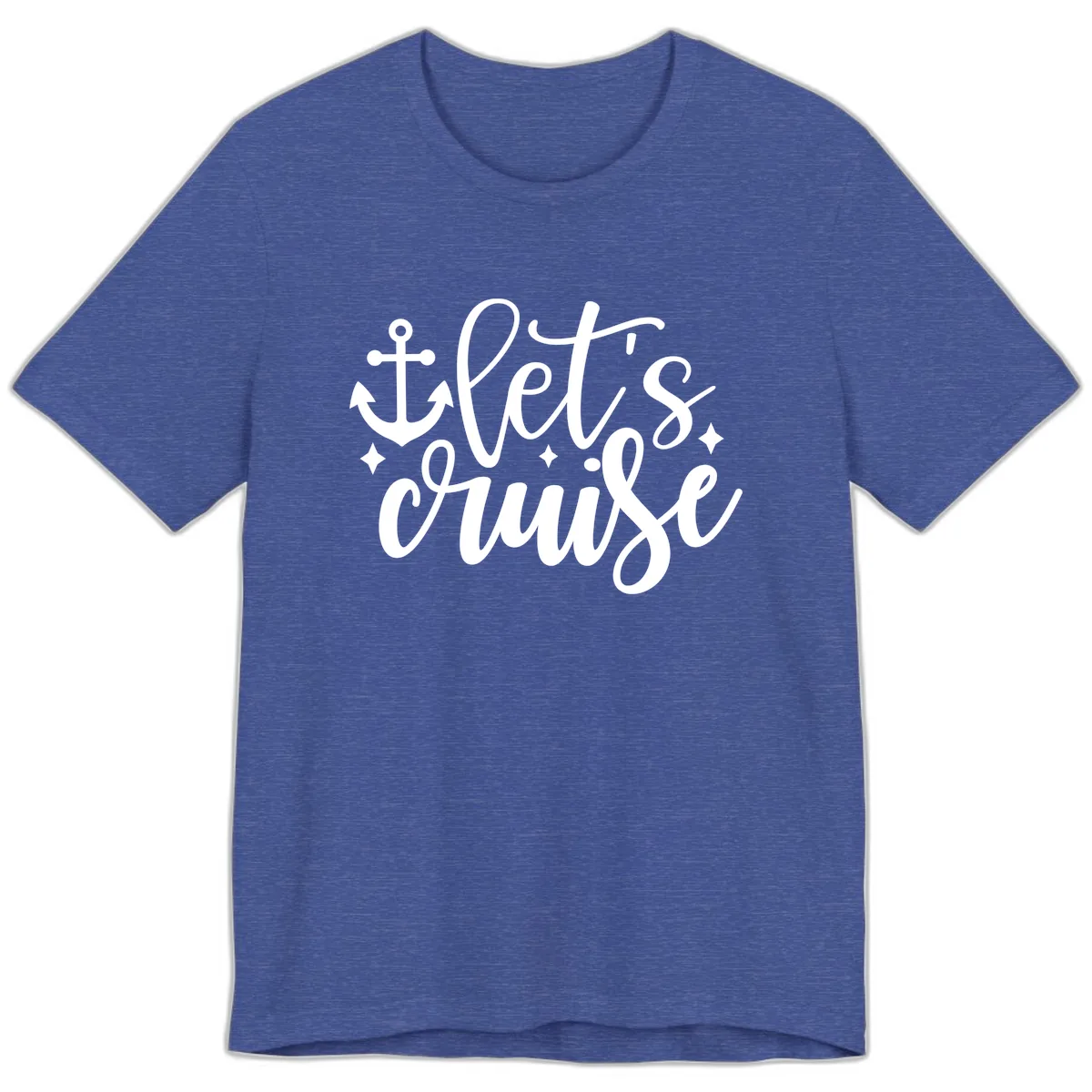 Let's Cruise Anchor Design Premium T-Shirt in Heather True Royal