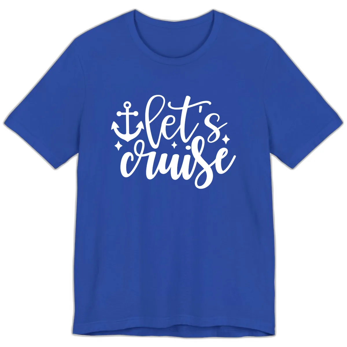 Let's Cruise Anchor Design Premium T-Shirt in True Royal