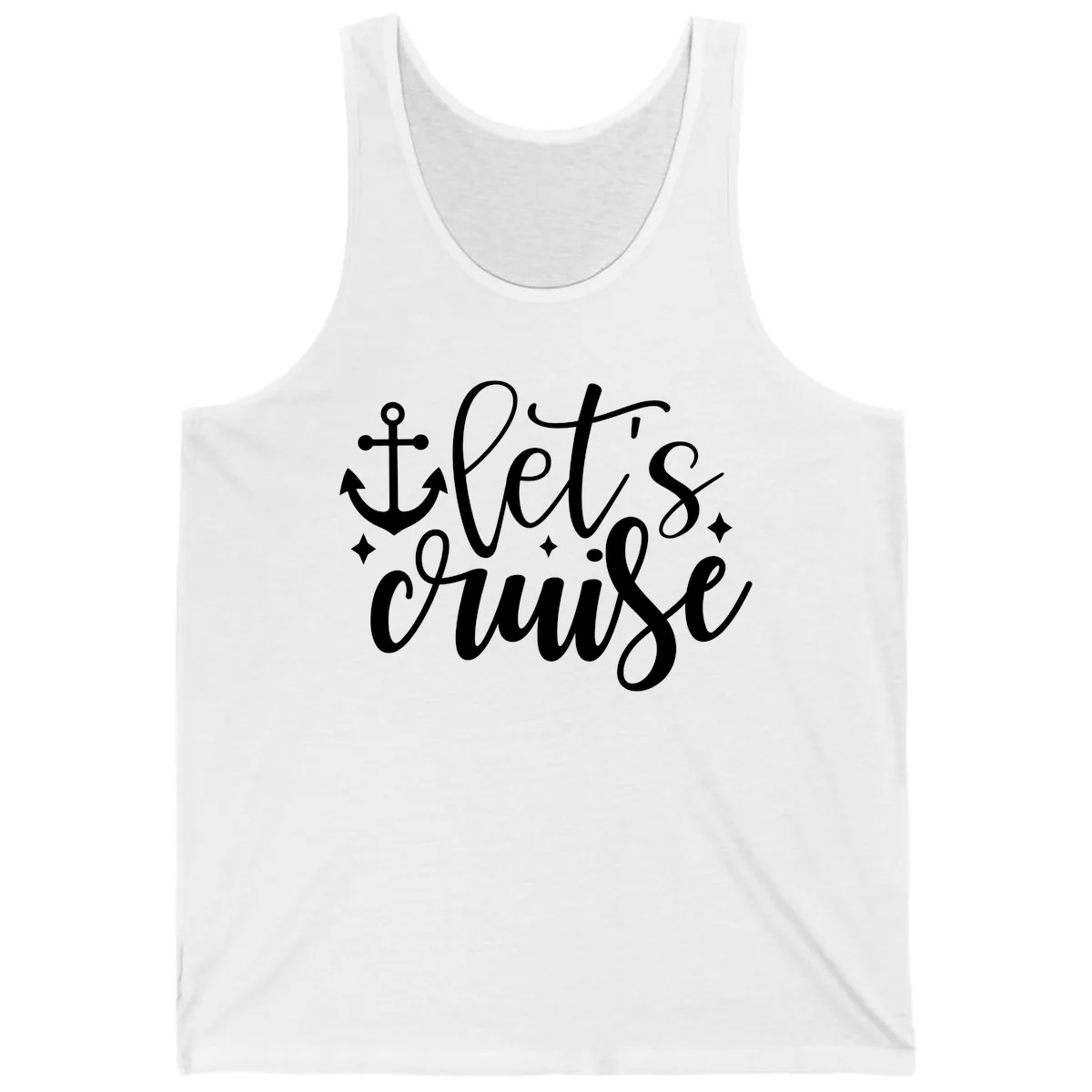 Let's Cruise Anchor Design Tank in White
