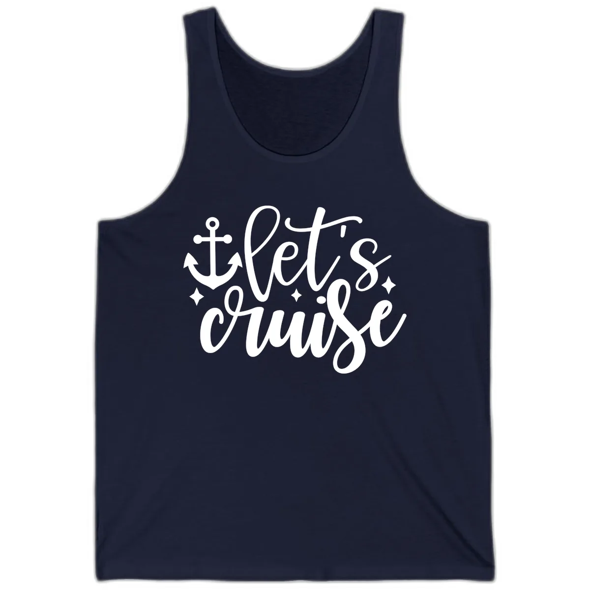 Let's Cruise Anchor Design Tank in Navy