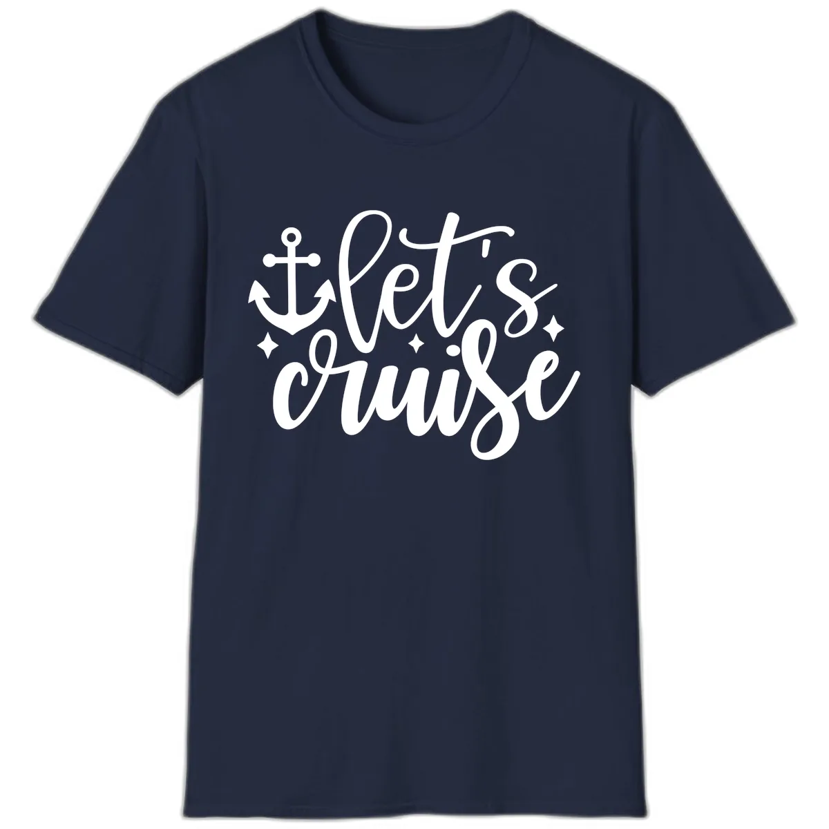 Let's Cruise Anchor Design T-Shirt in Navy