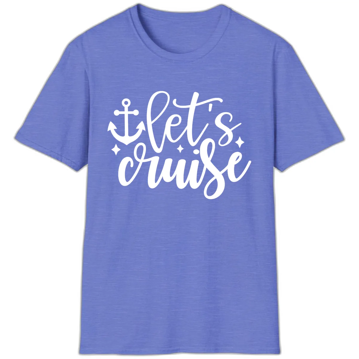 Let's Cruise Anchor Design T-Shirt in Heather Royal