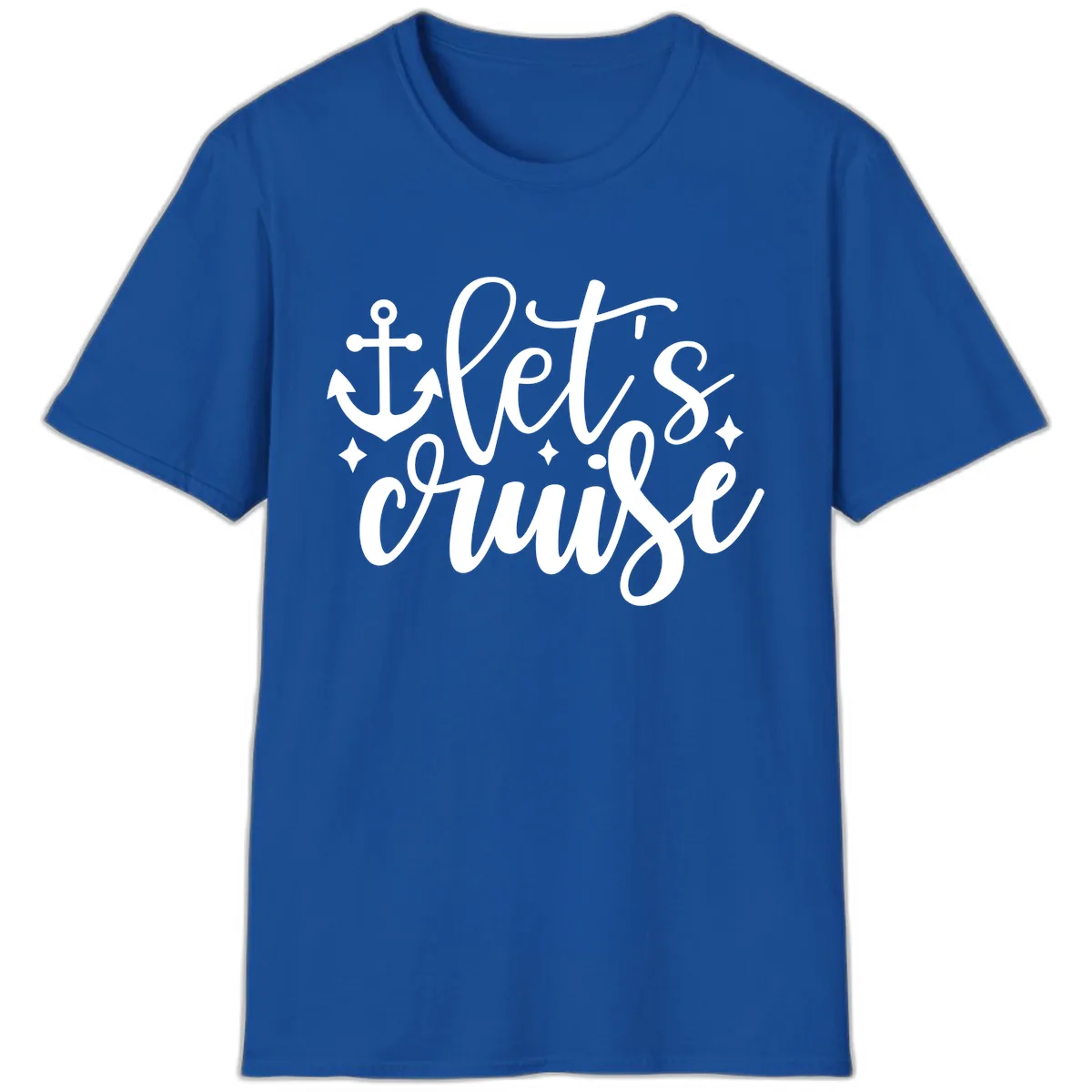 Let's Cruise Anchor Design T-Shirt in Royal