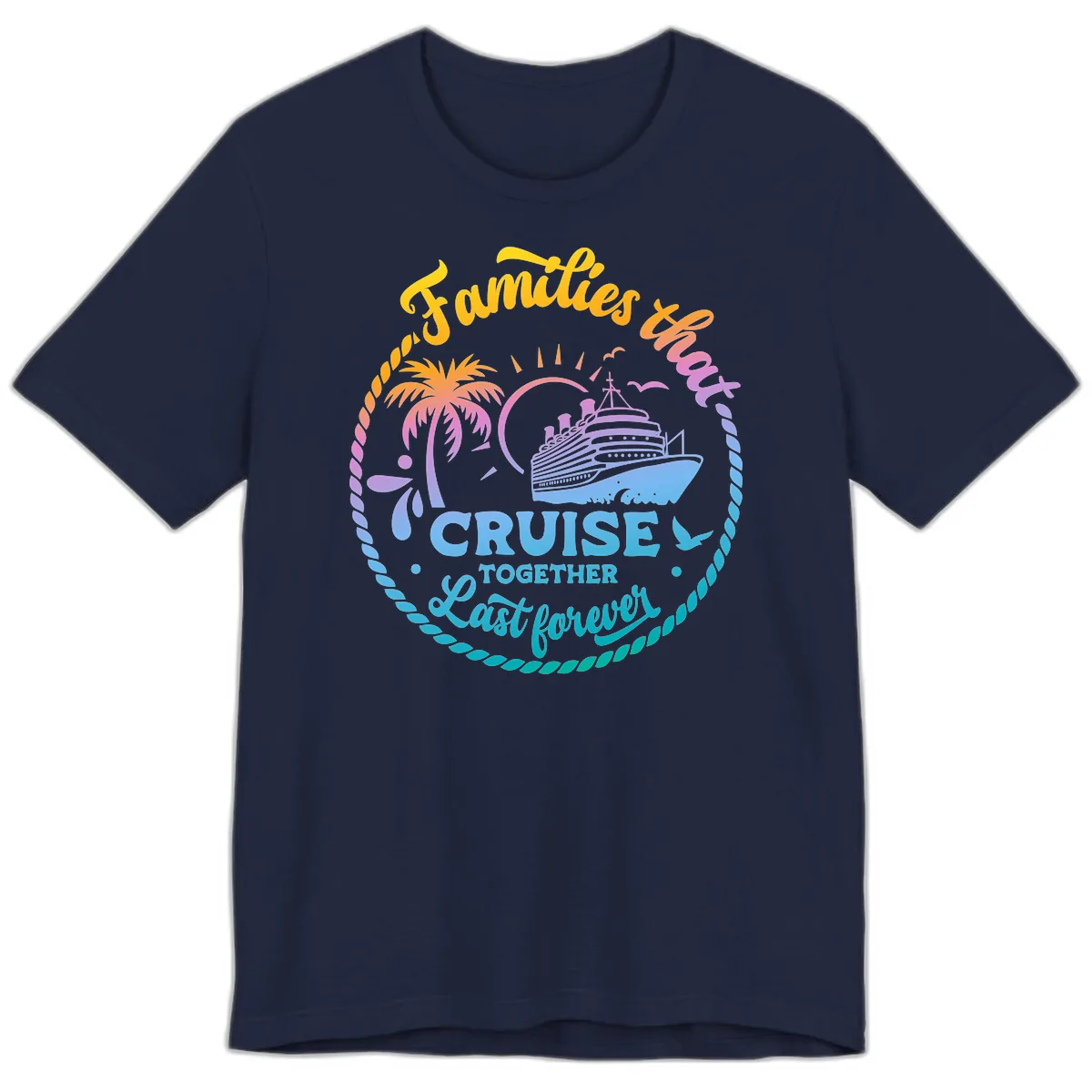 Families That Cruise Together Last Forever Premium T-Shirt in Navy