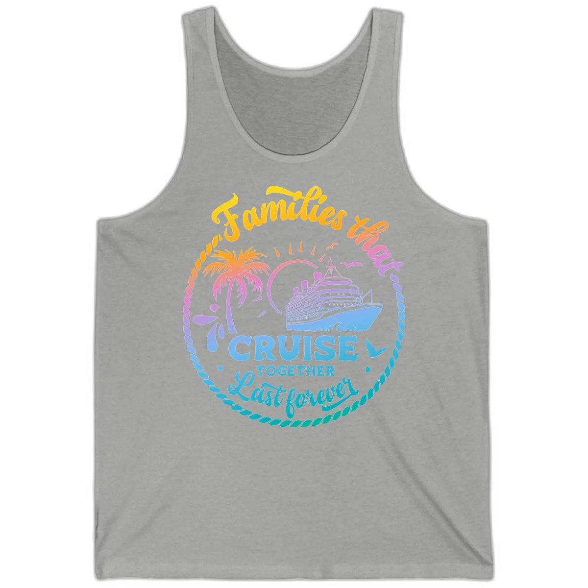 Families That Cruise Together Last Forever Tank in Athletic Heather