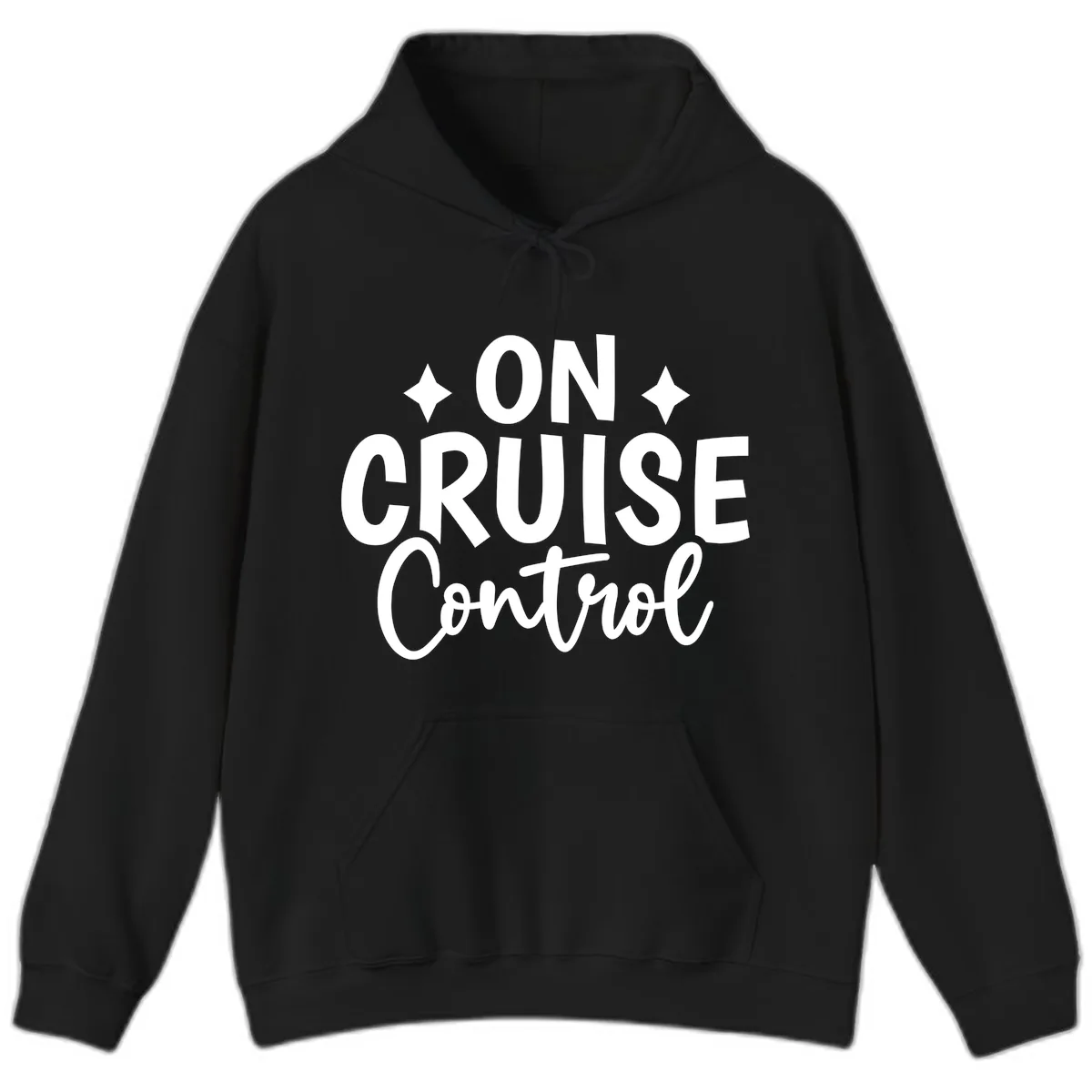 On Cruise Control Typography Design Hoodie in Black
