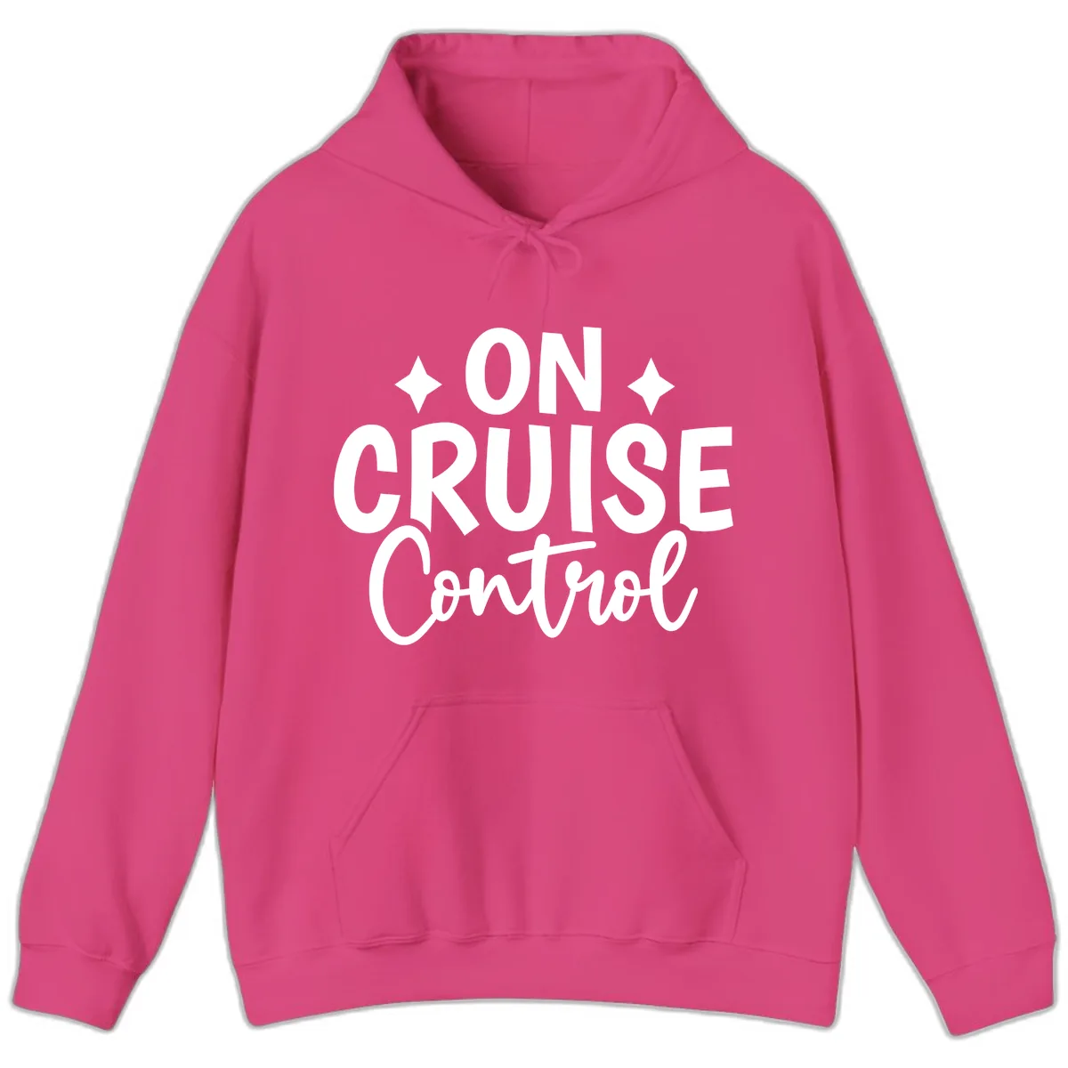 On Cruise Control Typography Design Hoodie in Heliconia