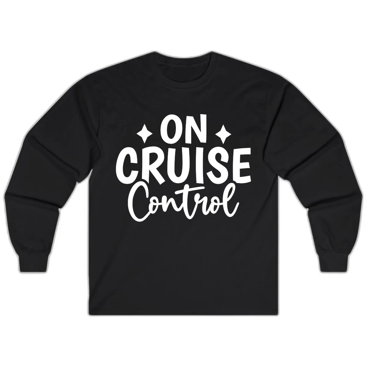 On Cruise Control Typography Design Long Sleeve in Black