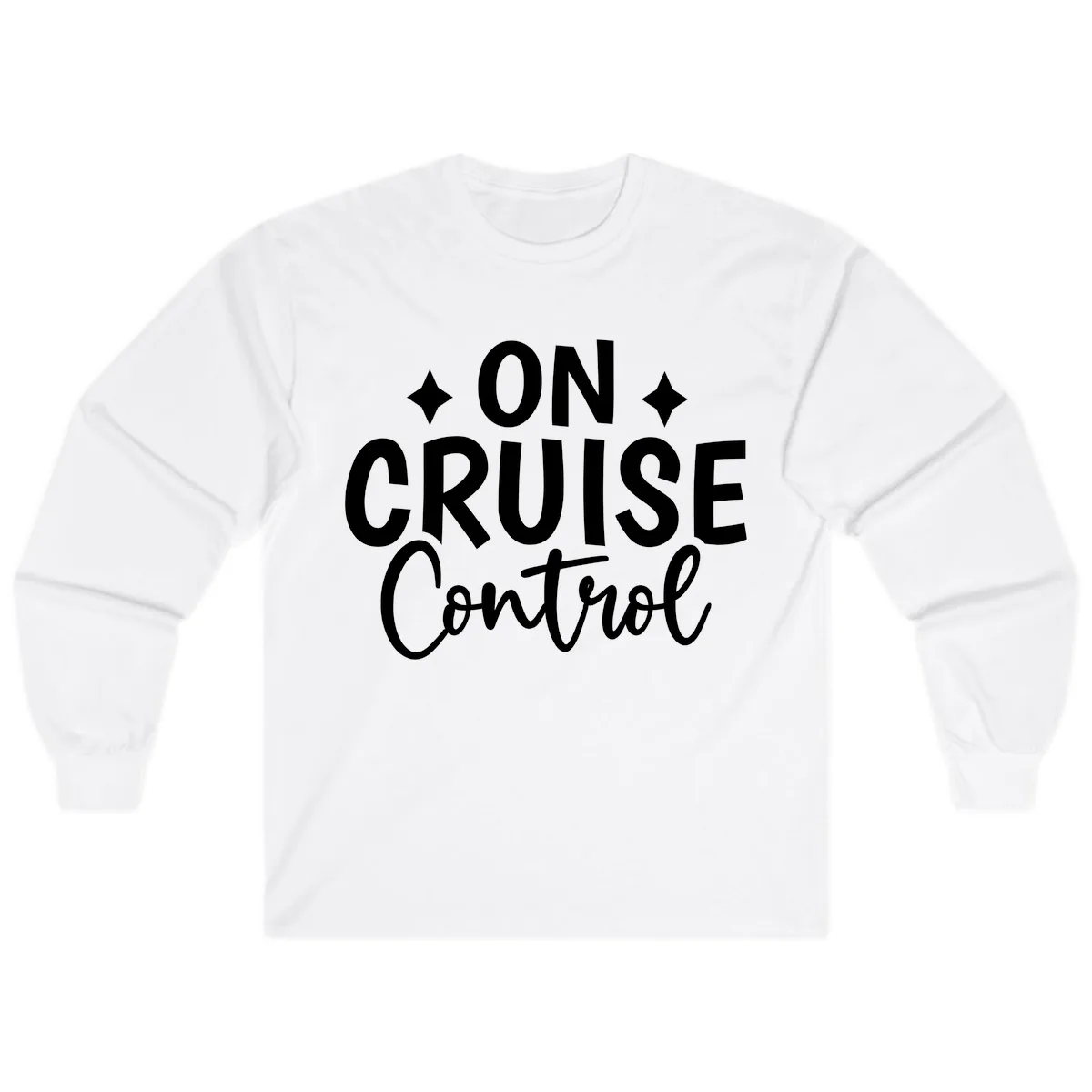 On Cruise Control Typography Design Long Sleeve in White