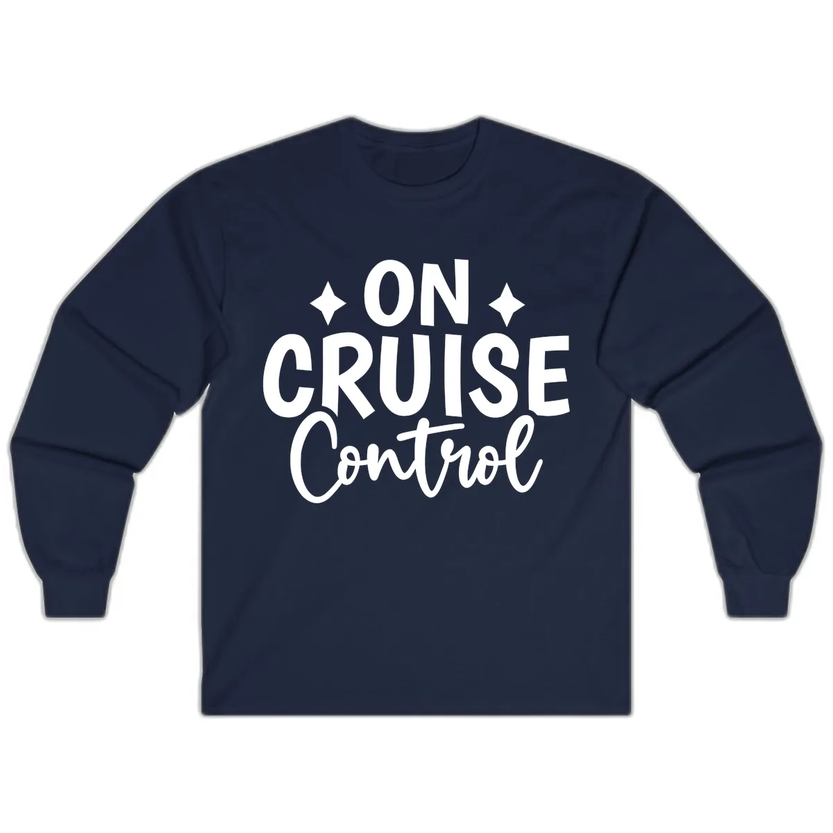 On Cruise Control Typography Design Long Sleeve in Navy