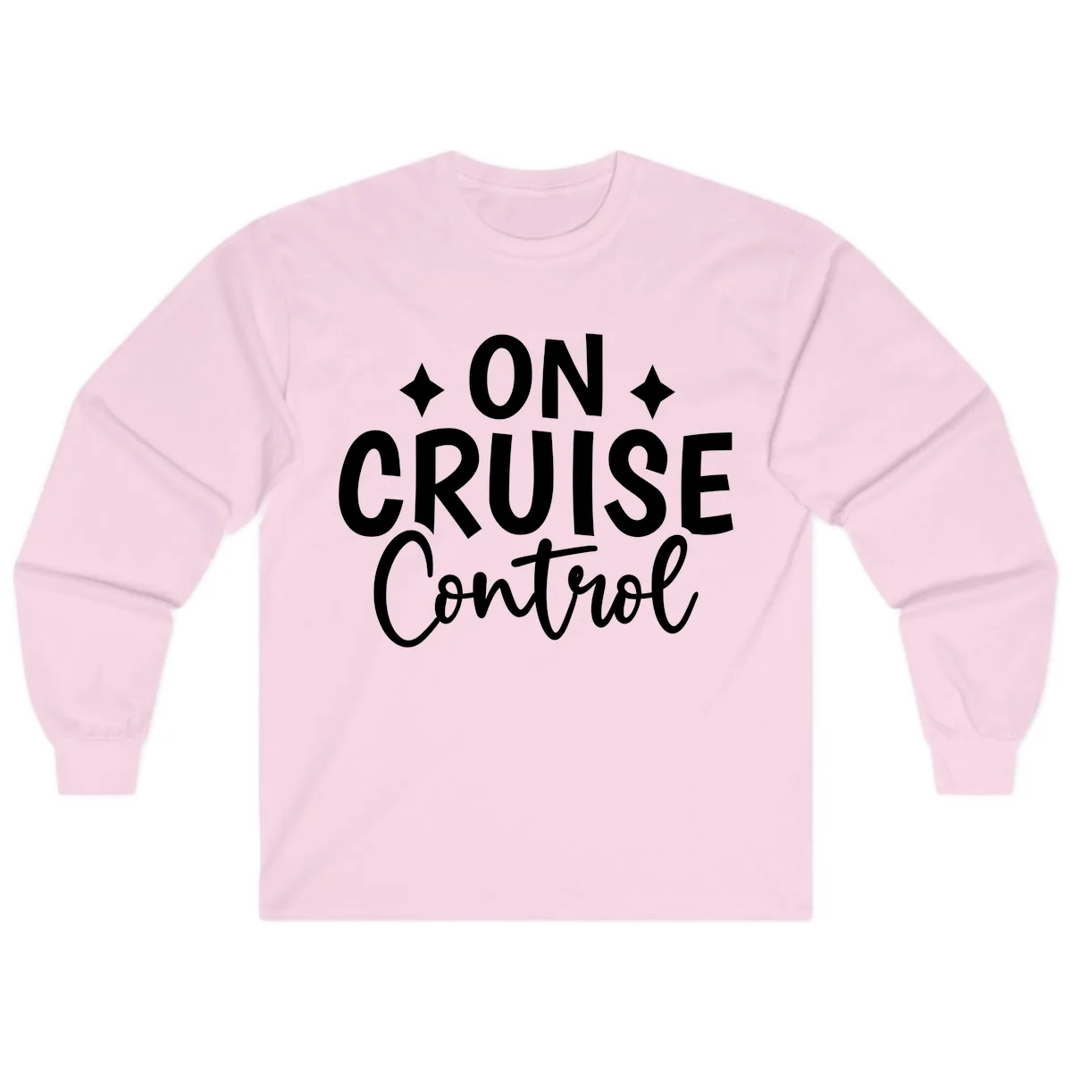 On Cruise Control Typography Design Long Sleeve in Light Pink