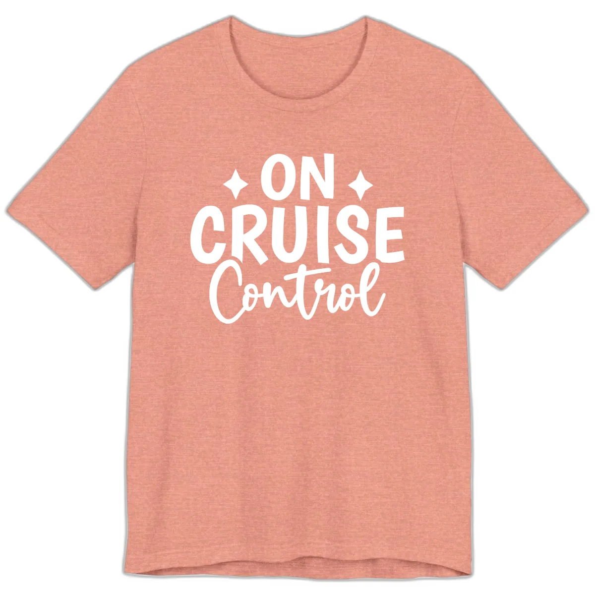 On Cruise Control Typography Design Premium T-Shirt in Heather Sunset