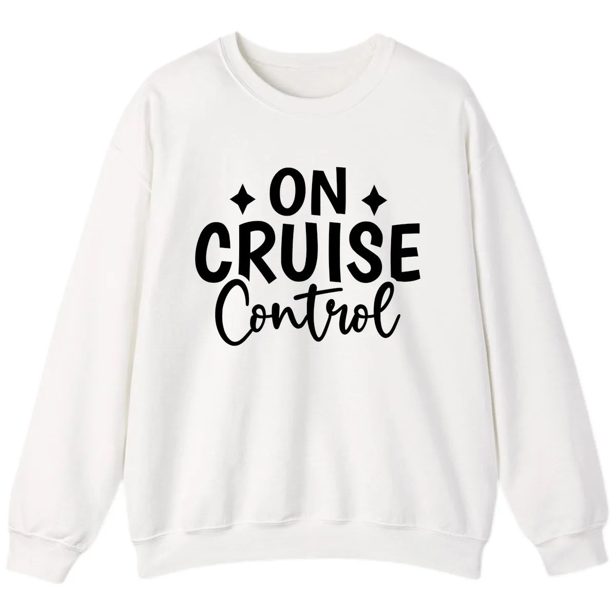 On Cruise Control Typography Design Sweatshirt in White