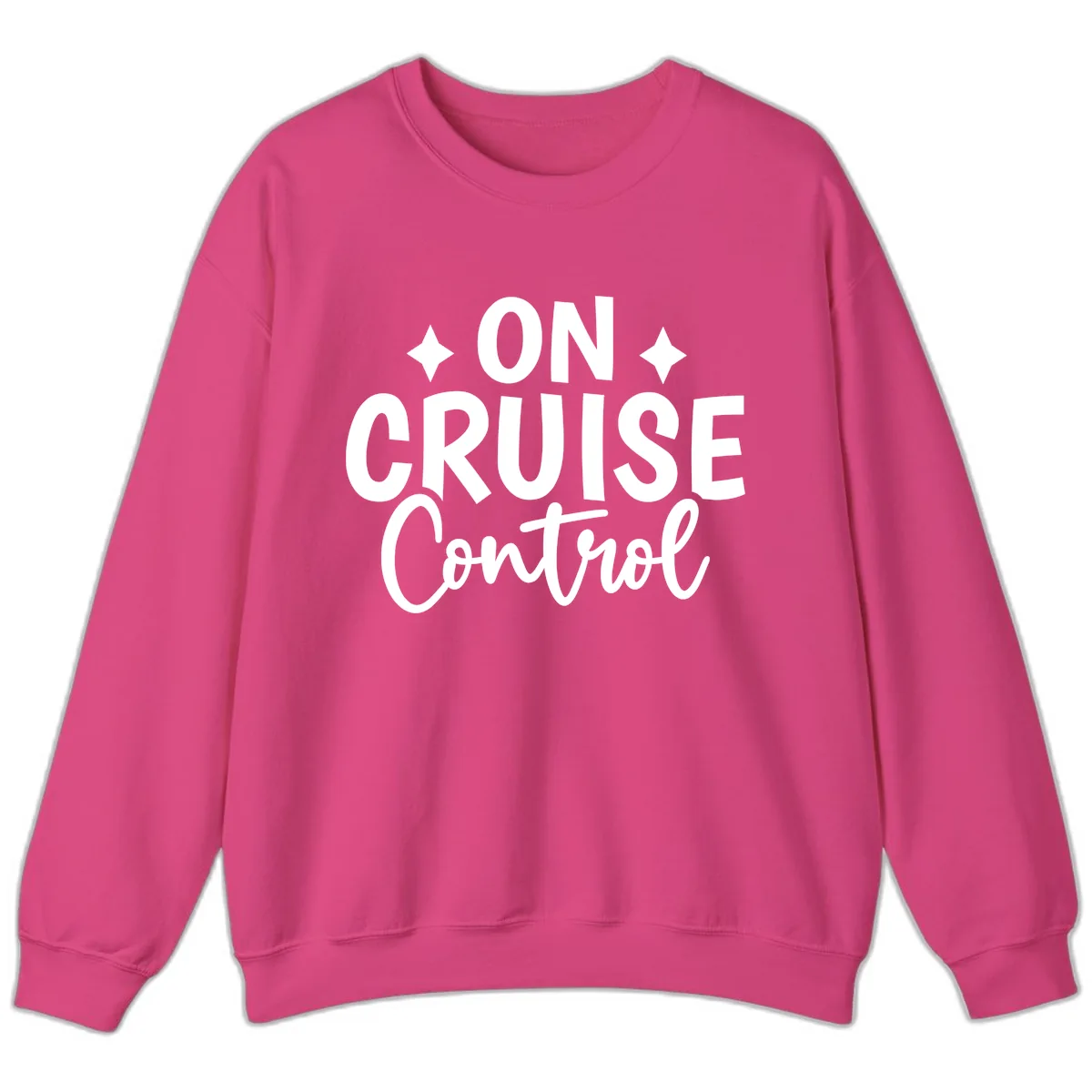 On Cruise Control Typography Design Sweatshirt in Heliconia