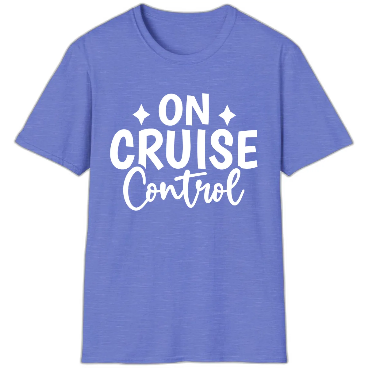 On Cruise Control Typography Design T-Shirt in Heather Royal