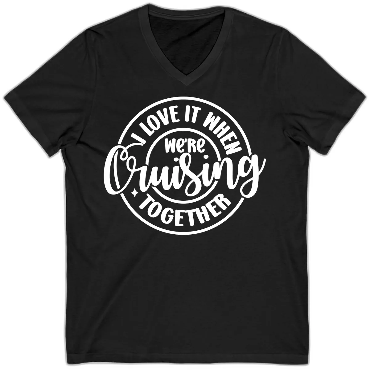 We're Cruising Together V-Neck in Black