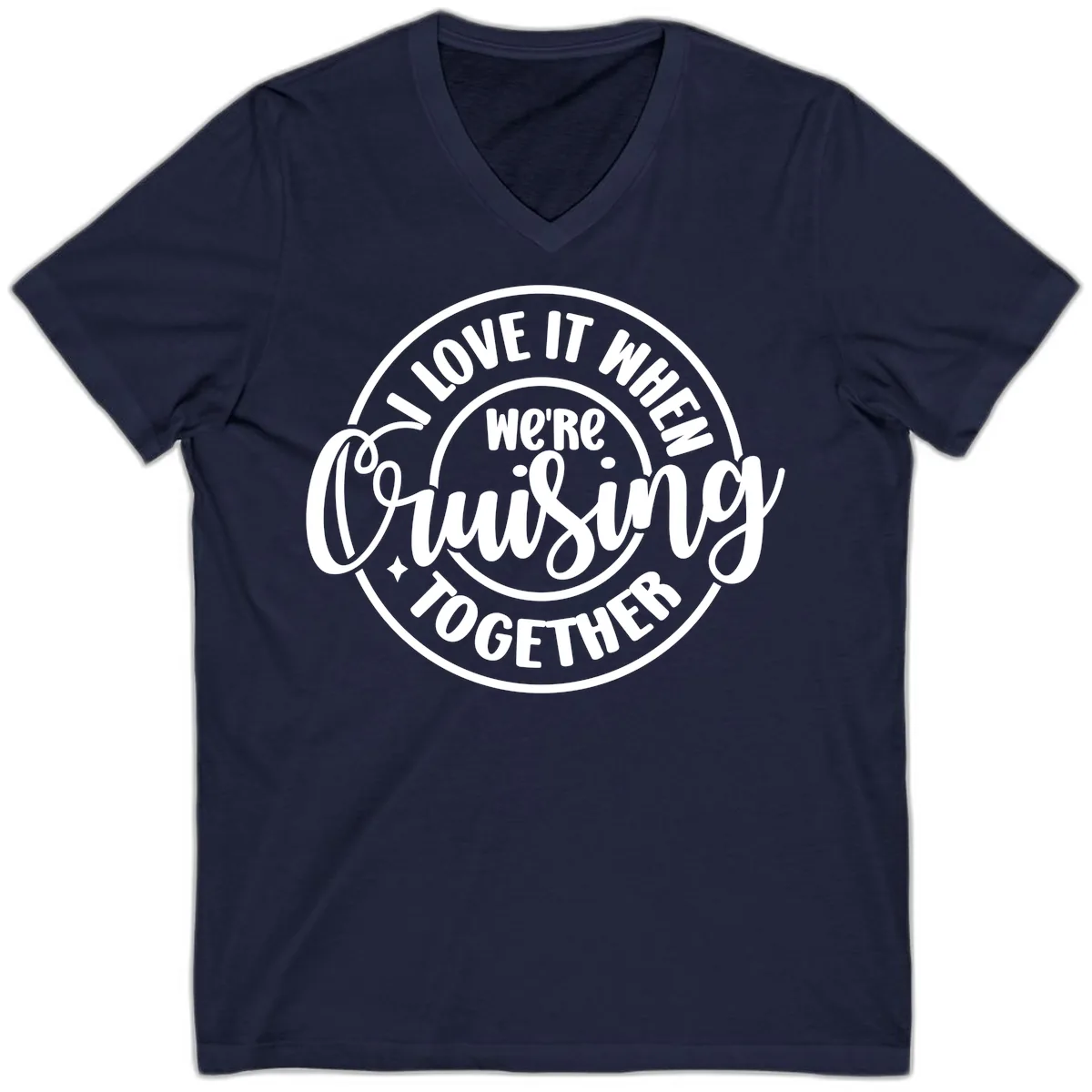 We're Cruising Together V-Neck in Navy