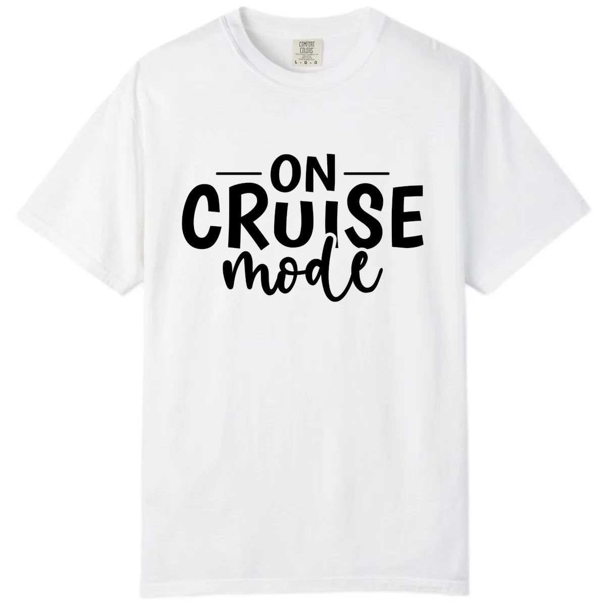 On Cruise Mode Vacation Text Design Comfort Color in White