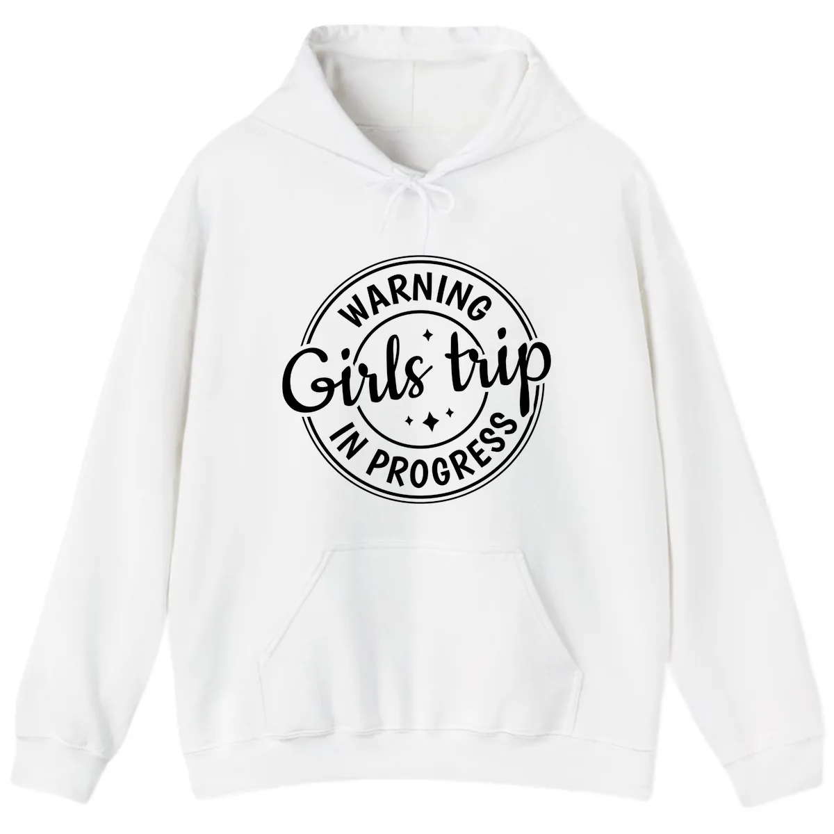 Girls Trip In Progress Warning Hoodie in White