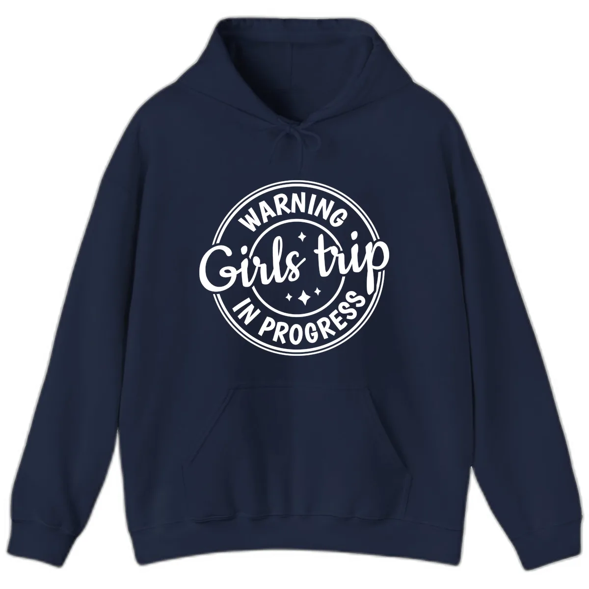 Girls Trip In Progress Warning Hoodie in Navy