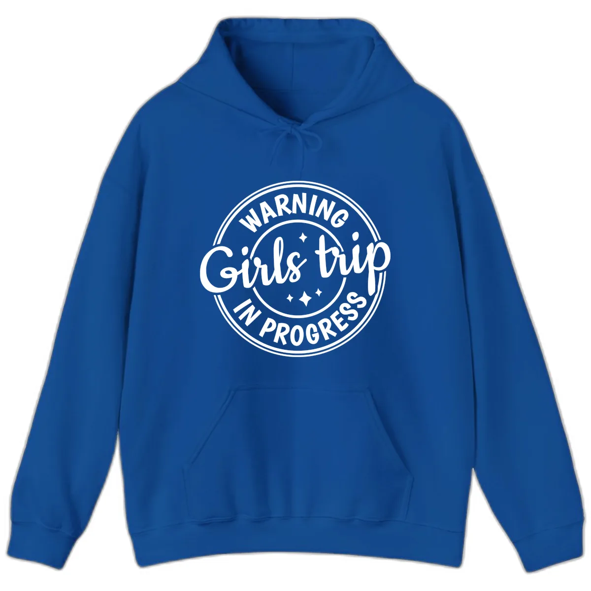 Girls Trip In Progress Warning Hoodie in Royal