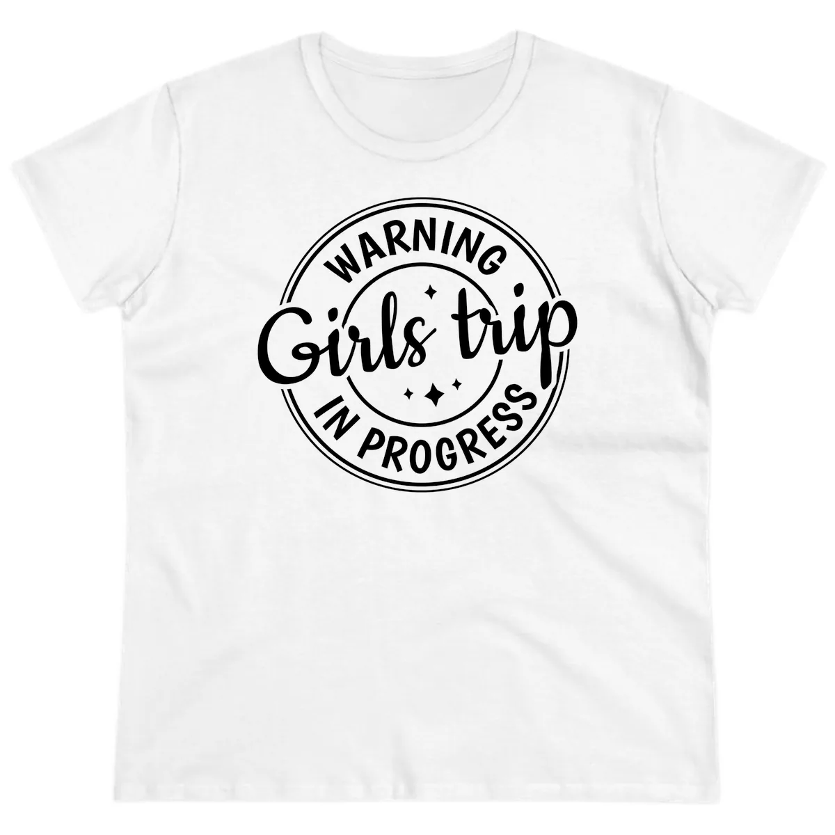 Girls Trip In Progress Warning Ladies Tee in White