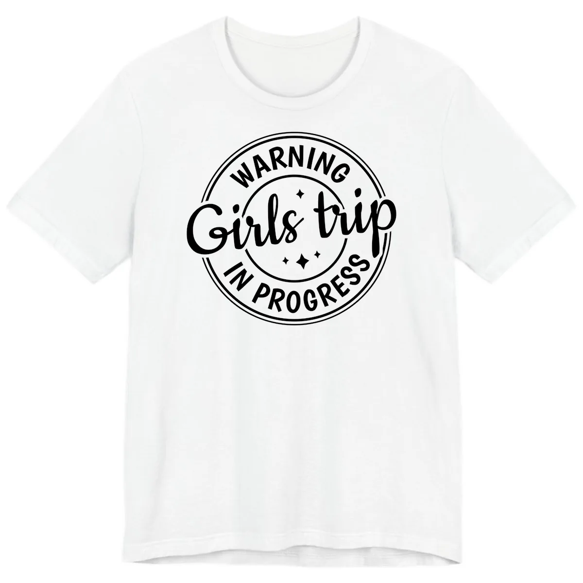 Girls Trip In Progress Warning Premium T-Shirt in White