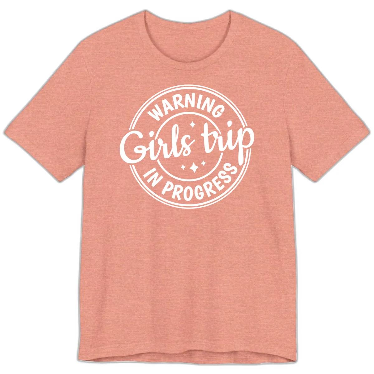 Girls Trip In Progress Warning Premium T-Shirt in Heather Sunset