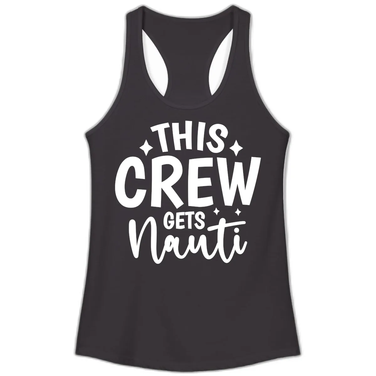 This Crew Gets Nauti Funny Cruise Shirt Ladies Tank in Black