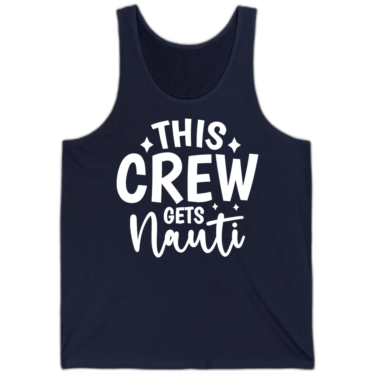 This Crew Gets Nauti Funny Cruise Shirt Tank in Navy