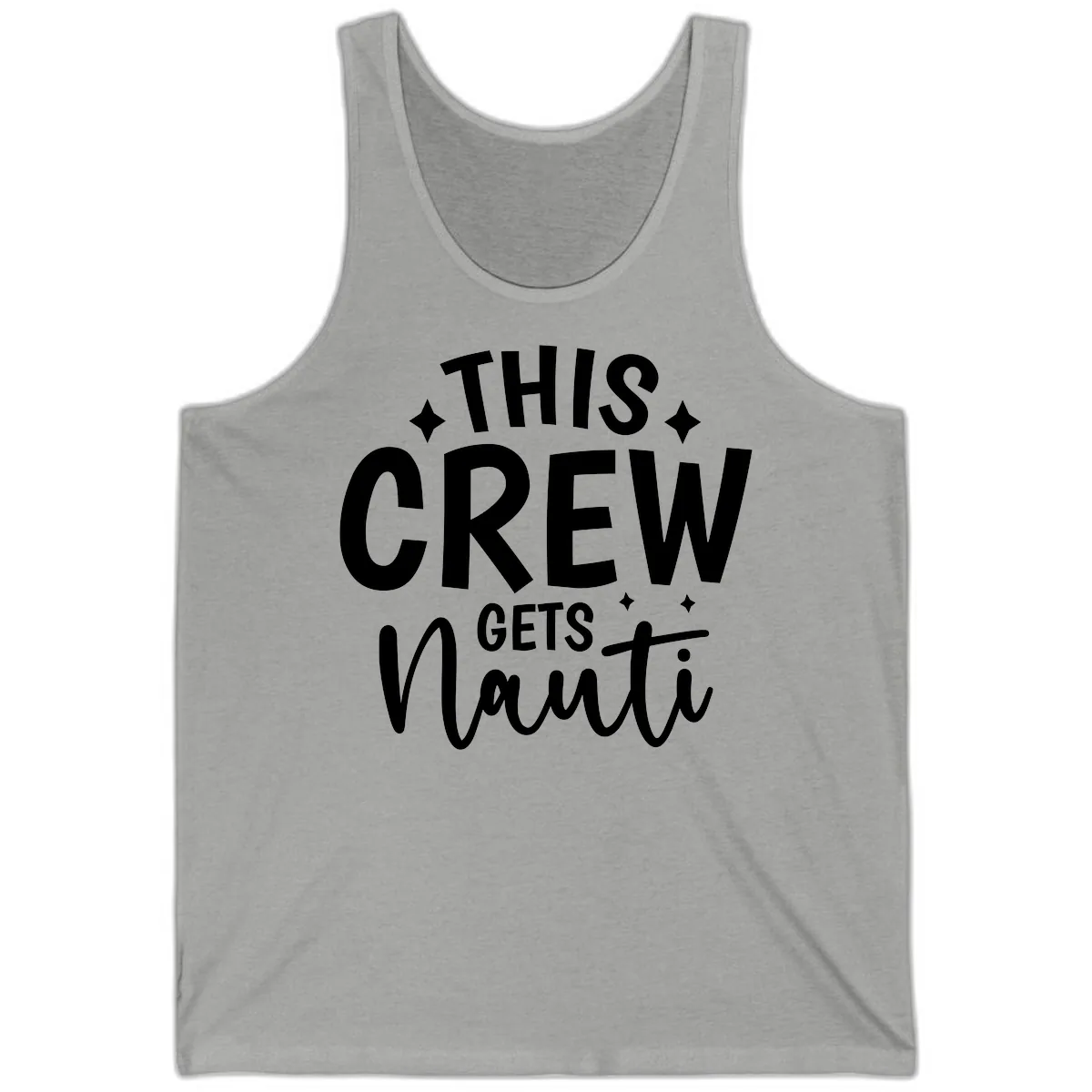 This Crew Gets Nauti Funny Cruise Shirt Tank in Athletic Heather