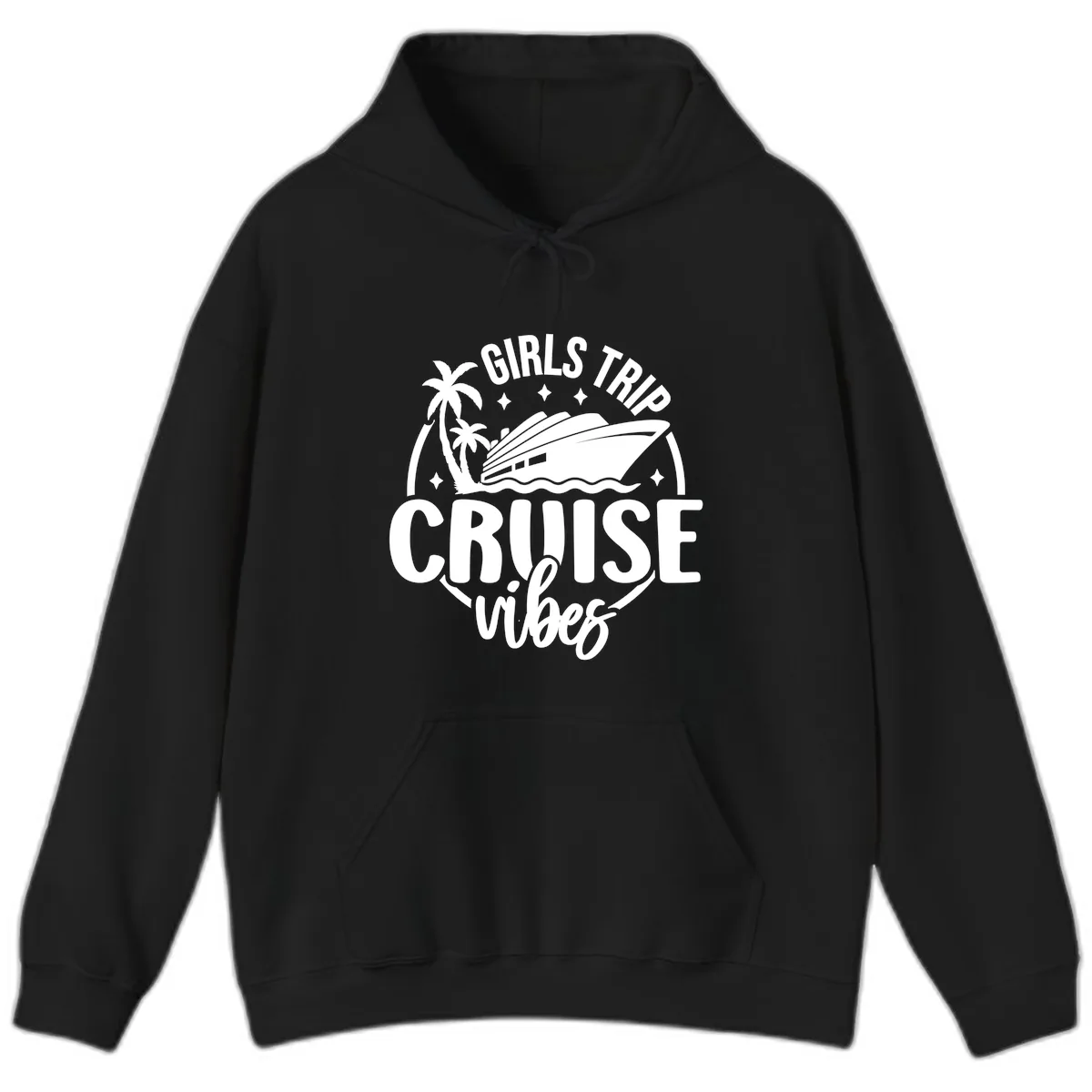 Girls Trip Cruise Vibes Hoodie in Black