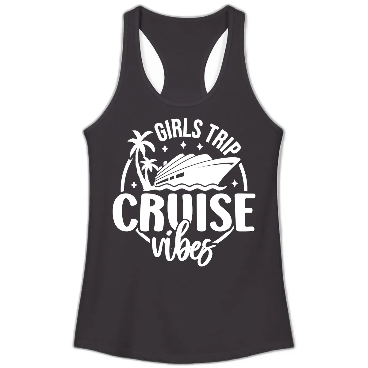 Girls Trip Cruise Vibes Ladies Tank in Black