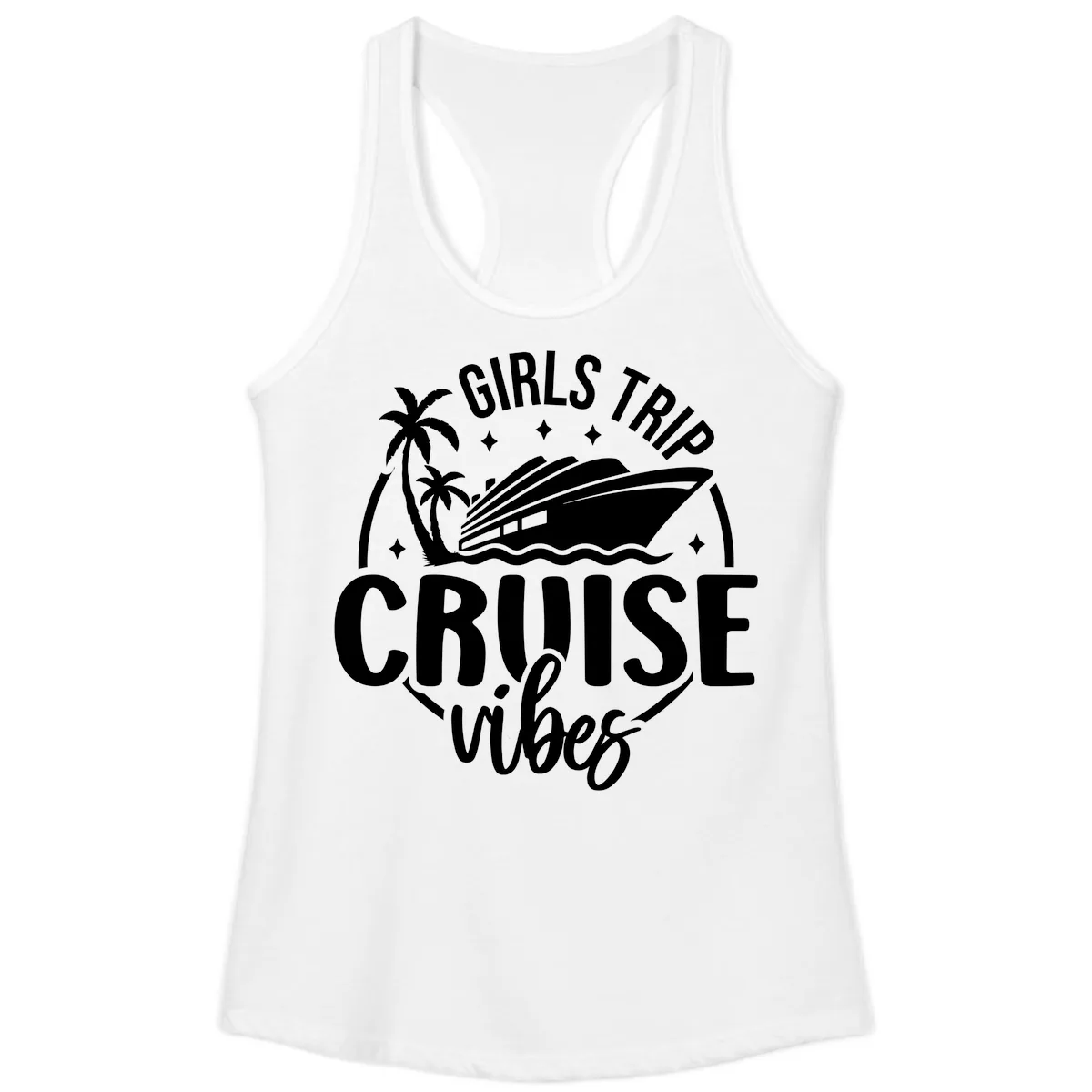 Girls Trip Cruise Vibes Ladies Tank in White