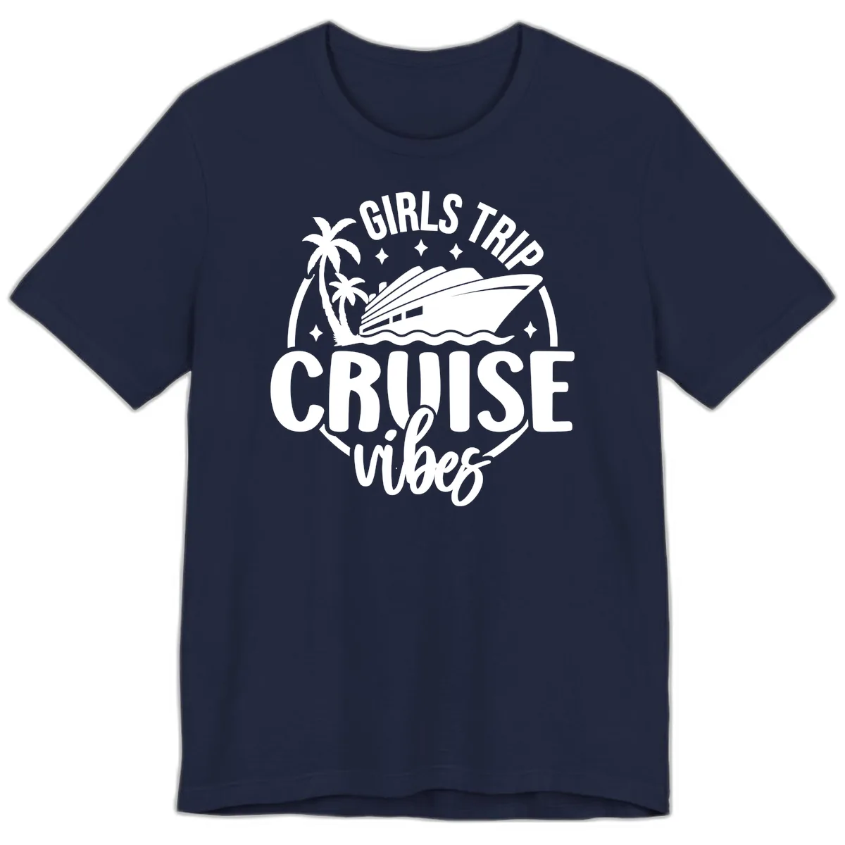 Girls Trip Cruise Vibes Premium T-Shirt in Navy