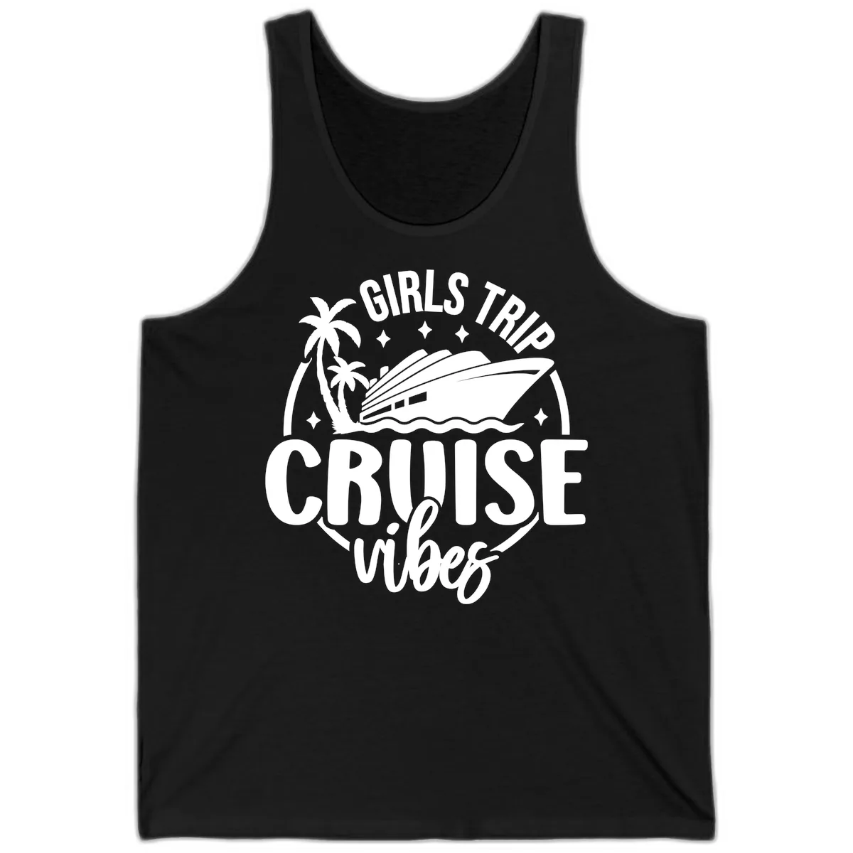 Girls Trip Cruise Vibes Tank in Black