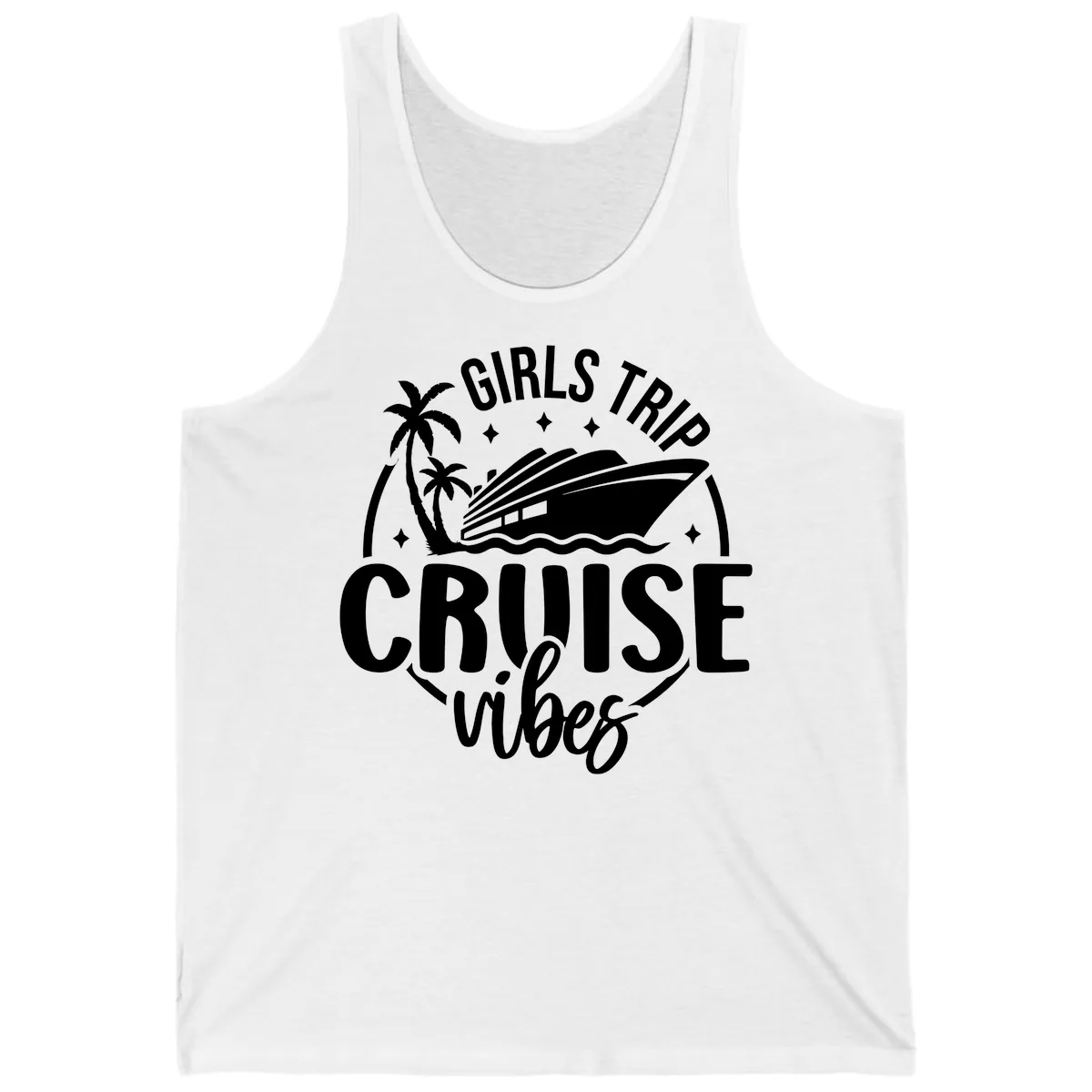 Girls Trip Cruise Vibes Tank in White